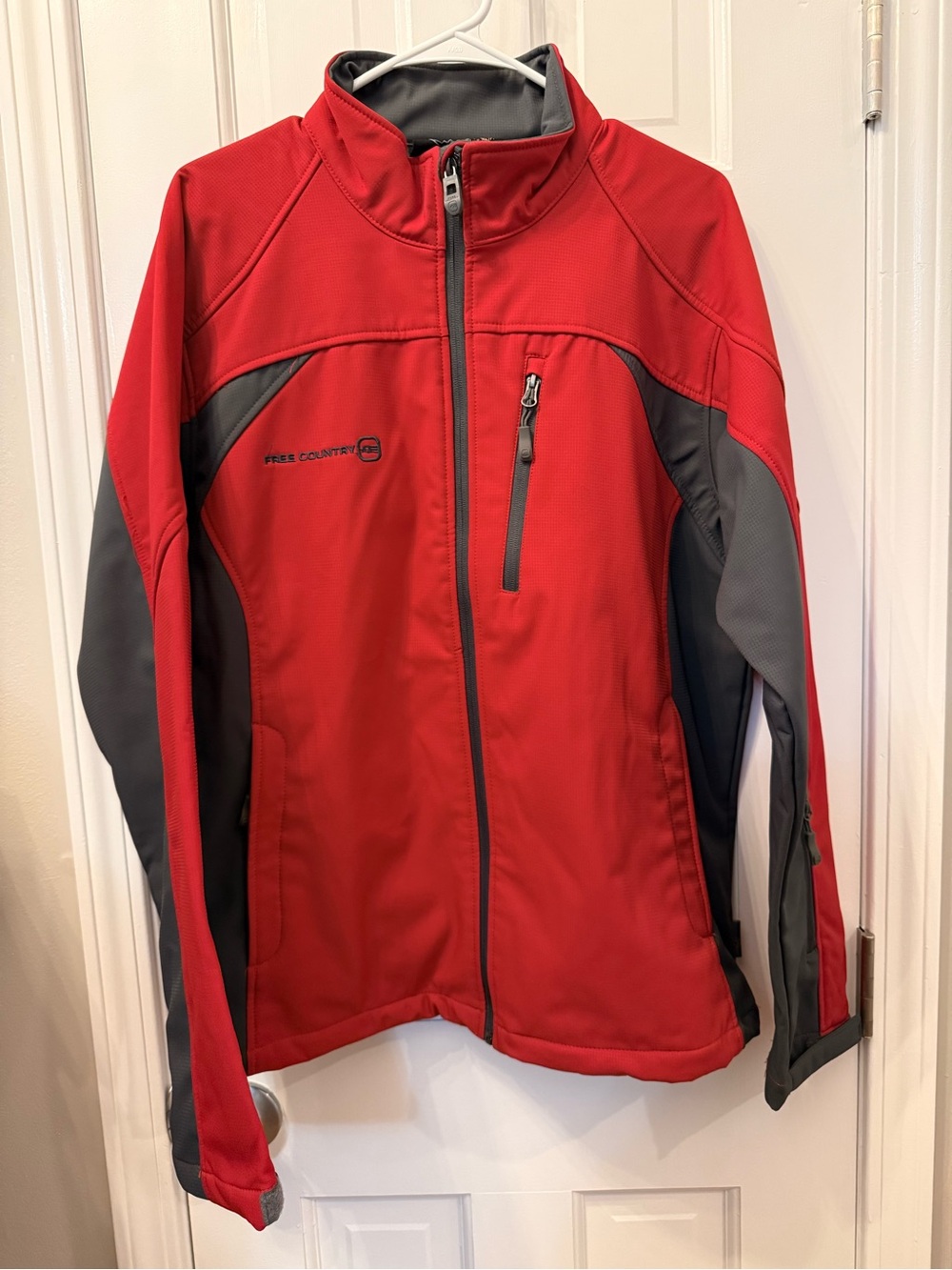 Free Country SoftShell Red & Grey Jacket Coat - Picture 2 of 9